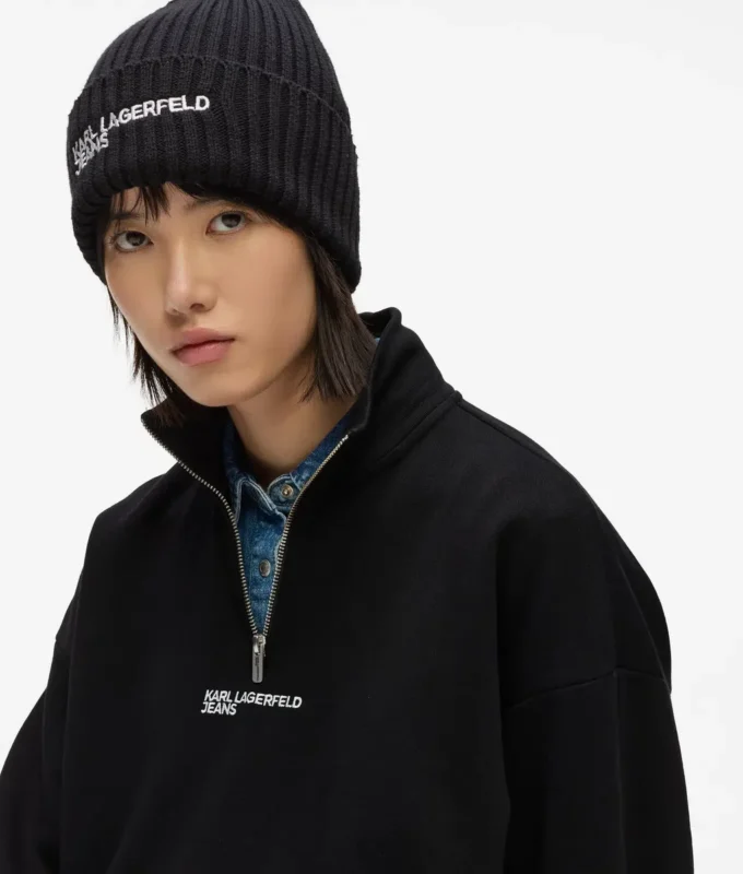 Sweatshirt mit halbem Reißverschluss