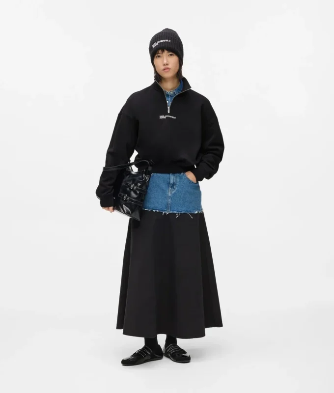 Sweatshirt mit halbem Reißverschluss