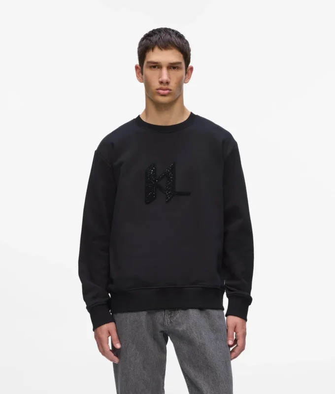 Sweatshirt mit Pailletten-Monogramm Sweatshirt mit Pailletten-Monogramm
