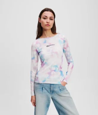 T-SHIRT MIT BLUMENMUSTER