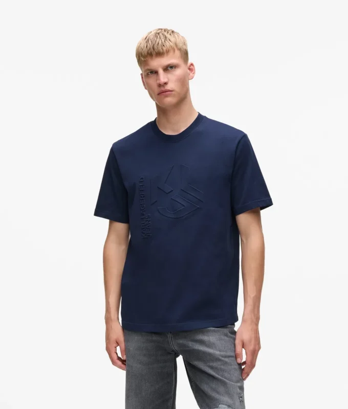 T-Shirt mit geprägtem Monogramm