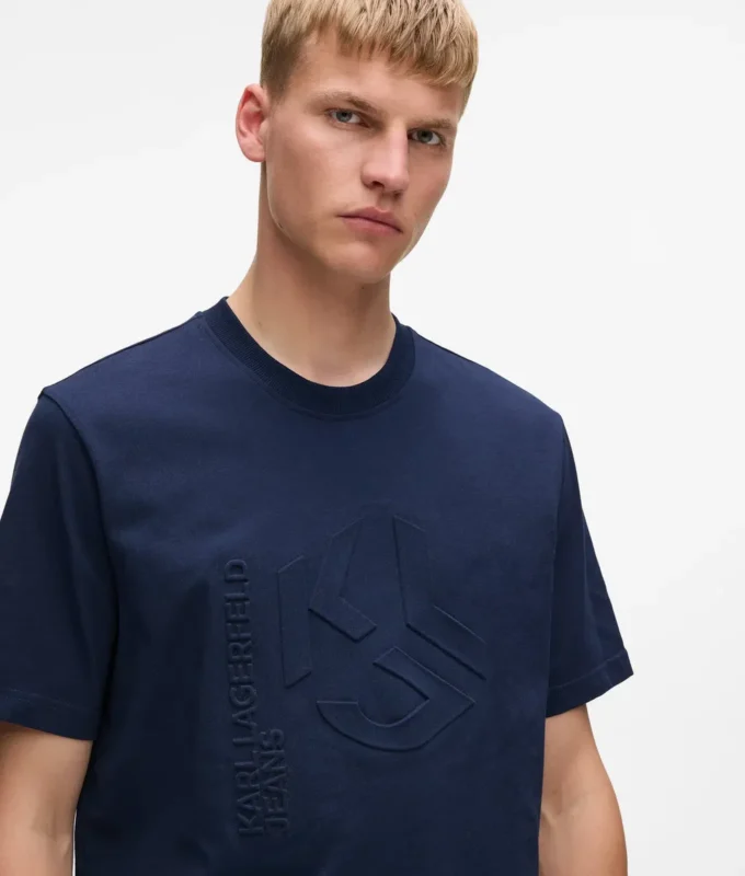 T-Shirt mit geprägtem Monogramm