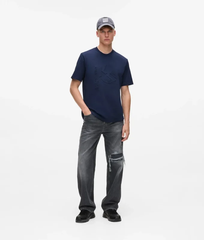 T-Shirt mit geprägtem Monogramm