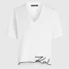 T-Shirt mit V-Ausschnitt und charakteristischem Saum T-Shirt mit V-Ausschnitt und charakteristischem Saum