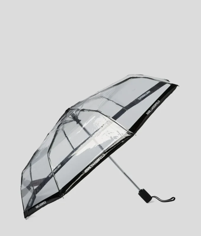 TRANSPARENTER REGENSCHIRM MIT LOGO