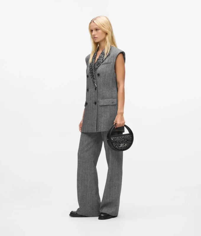 Tweedweste mit Paillettenrevers Tweedweste mit Paillettenrevers