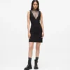 V-Ausschnitt-Kleid aus Strass-Mesh V-Ausschnitt-Kleid aus Strass-Mesh