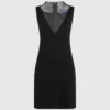 V-Ausschnitt-Kleid aus Strass-Mesh V-Ausschnitt-Kleid aus Strass-Mesh