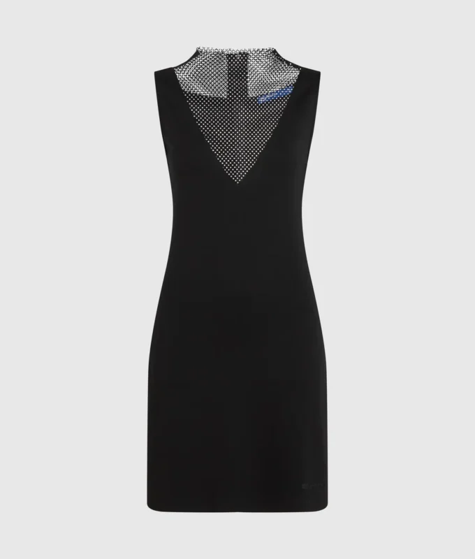 V-Ausschnitt-Kleid aus Strass-Mesh V-Ausschnitt-Kleid aus Strass-Mesh
