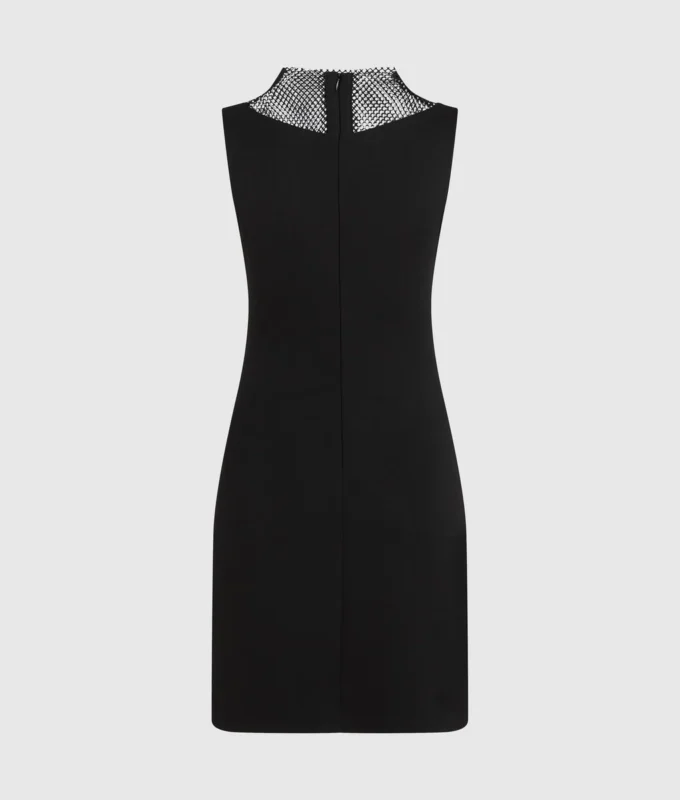 V-Ausschnitt-Kleid aus Strass-Mesh V-Ausschnitt-Kleid aus Strass-Mesh