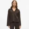 Waffel-Loungewear-Poloshirt