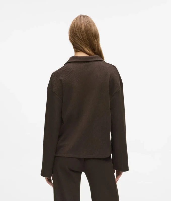 Waffel-Loungewear-Poloshirt