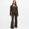 Waffel-Loungewear-Poloshirt