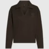 Waffel-Loungewear-Poloshirt