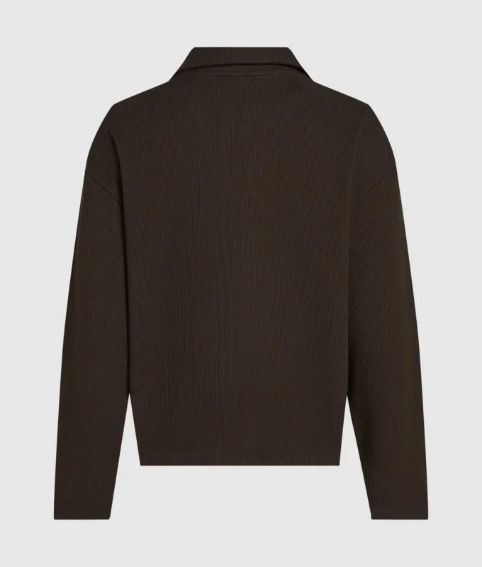 Waffel-Loungewear-Poloshirt